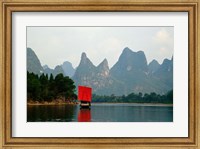 Boat on Li River, Guilin, China Fine Art Print