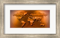 World Map Brown Fine Art Print