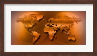 World Map Brown Fine Art Print