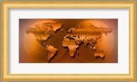 World Map Brown Fine Art Print