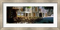 Cafe in a Village, Claviers, France Fine Art Print