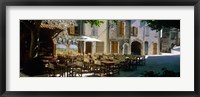 Cafe in a Village, Claviers, France Fine Art Print