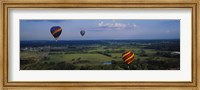 Hot air balloons floating in the sky, Illinois River, Tahlequah, Oklahoma, USA Fine Art Print