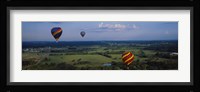 Hot air balloons floating in the sky, Illinois River, Tahlequah, Oklahoma, USA Fine Art Print