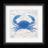 Sea Creature Crab Blue Framed Print