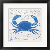 Sea Creature Crab Blue Framed Print