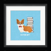 Good Dogs Corgi Bright Framed Print