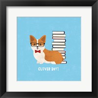 Good Dogs Corgi Bright Framed Print