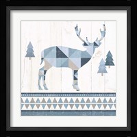 Nordic Geo Lodge Deer I Framed Print