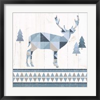 Nordic Geo Lodge Deer I Framed Print