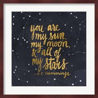 Starry Words III Gold Fine Art Print