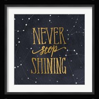 Starry Words II Gold Framed Print