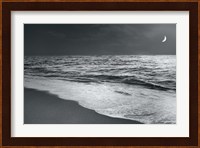 Moonrise Beach Black and White Fine Art Print