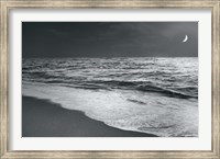 Moonrise Beach Black and White Fine Art Print