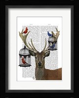 Deer & Bird Cages Framed Print