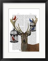 Deer & Bird Cages Framed Print