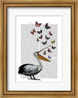 Pelican & Butterflies Fine Art Print