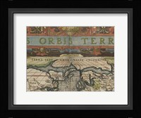 Antique World Map Grid II Fine Art Print