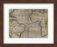 Antique World Map Grid V Fine Art Print