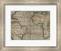 Antique World Map Grid V Fine Art Print