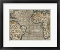 Antique World Map Grid V Fine Art Print