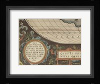 Antique World Map Grid VII Framed Print