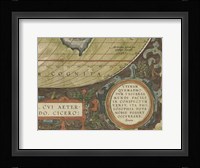 Antique World Map Grid IX Framed Print
