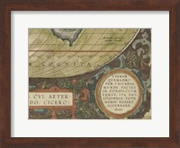 Antique World Map Grid IX Fine Art Print