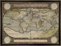 Antique World Map 36x48 Fine Art Print
