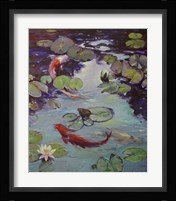 Red Koi & Lilies Fine Art Print