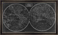 Blueprint of the World in Hemispheres Fine Art Print