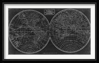 Blueprint of the World in Hemispheres Fine Art Print
