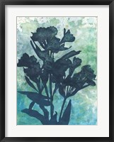 Indigo Floral Silhouette I Fine Art Print