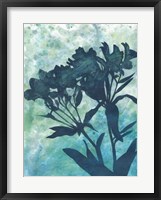 Indigo Floral Silhouette II Fine Art Print