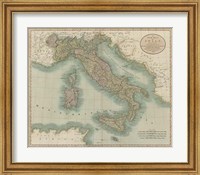 Vintage Map of Italy Fine Art Print