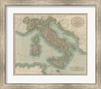 Vintage Map of Italy Fine Art Print