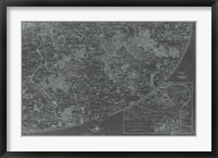 Map of Paris Grid IV Framed Print