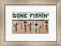 Gone Fishin' Wood Fishing Lure Sign Fine Art Print