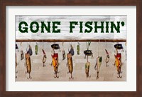 Gone Fishin' Wood Fishing Lure Sign Fine Art Print