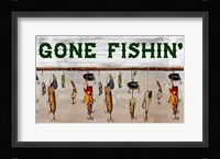 Gone Fishin' Wood Fishing Lure Sign Fine Art Print