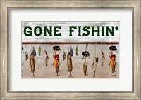 Gone Fishin' Wood Fishing Lure Sign Fine Art Print