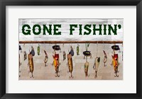 Gone Fishin' Wood Fishing Lure Sign Framed Print