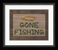 Gone Fishing Sign Fine Art Print