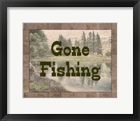 Gone Fishing Lake Sign Fine Art Print