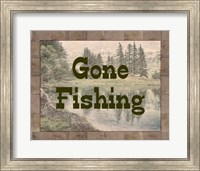 Gone Fishing Lake Sign Fine Art Print