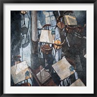 Shadows at the Zurich Cafe Framed Print