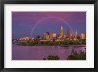 Rainbow over Cleveland Framed Print