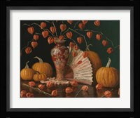 Chinese Lanterns Pumpkin And Fan Fine Art Print