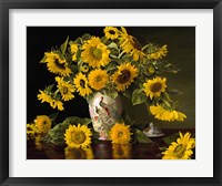 Sunflowers in a Chinese Peacock Vase Fine Art Print