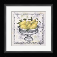 Pears In A Silver Bowl Framed Print